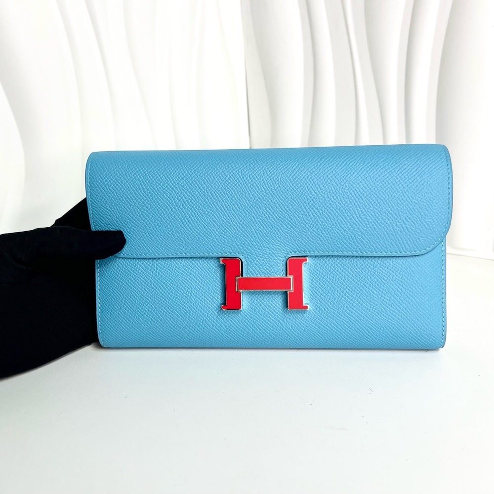 Hermes Enamel Constance Epsom Long Wallet